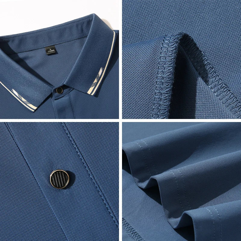 Men Plus Size Ice Silk Polo Shirt