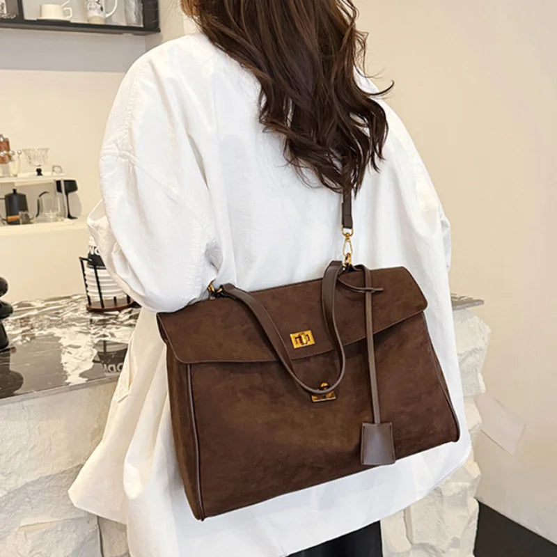 Frosted Leather Shoulder Bag