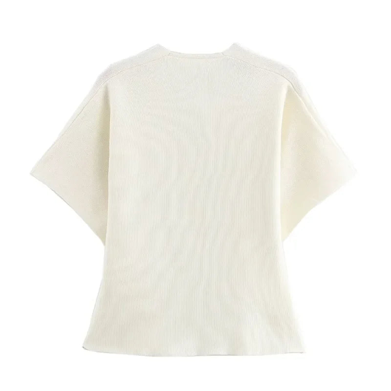 Elegant Knitted Short Sleeve Jacket