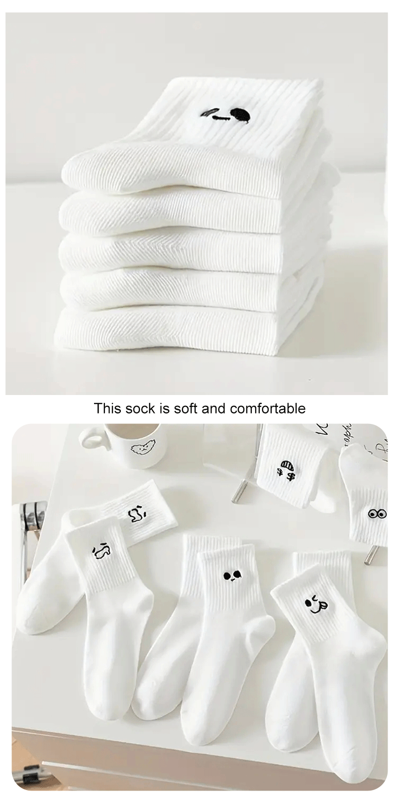 Men’s Cartoon Expression Socks (5/10/20 Pairs)