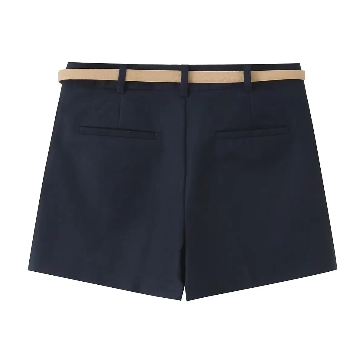 Women's Belted Pleated Wide Shorts