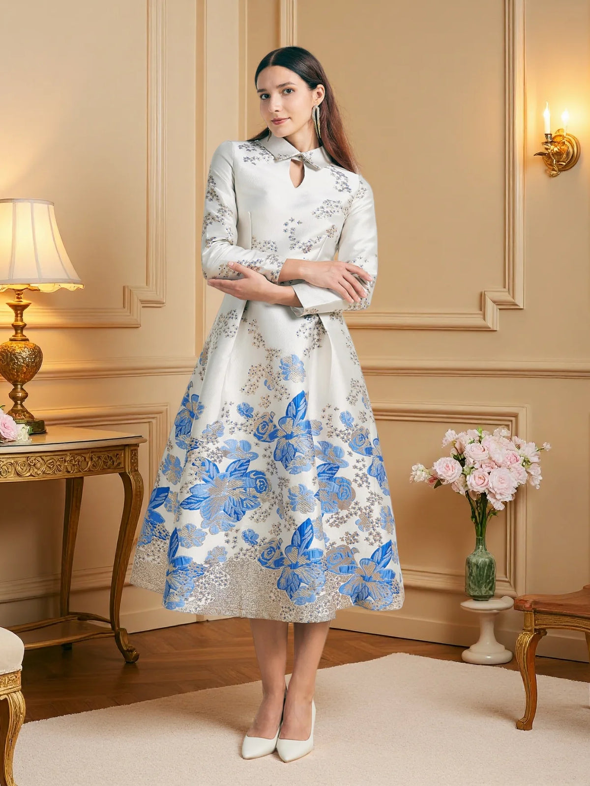 Women's Jacquard Evening Dress