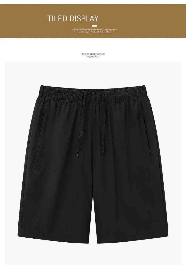 Men's Plus Size Casual Ice Silk Shorts 7XL–8XL Quick Dry