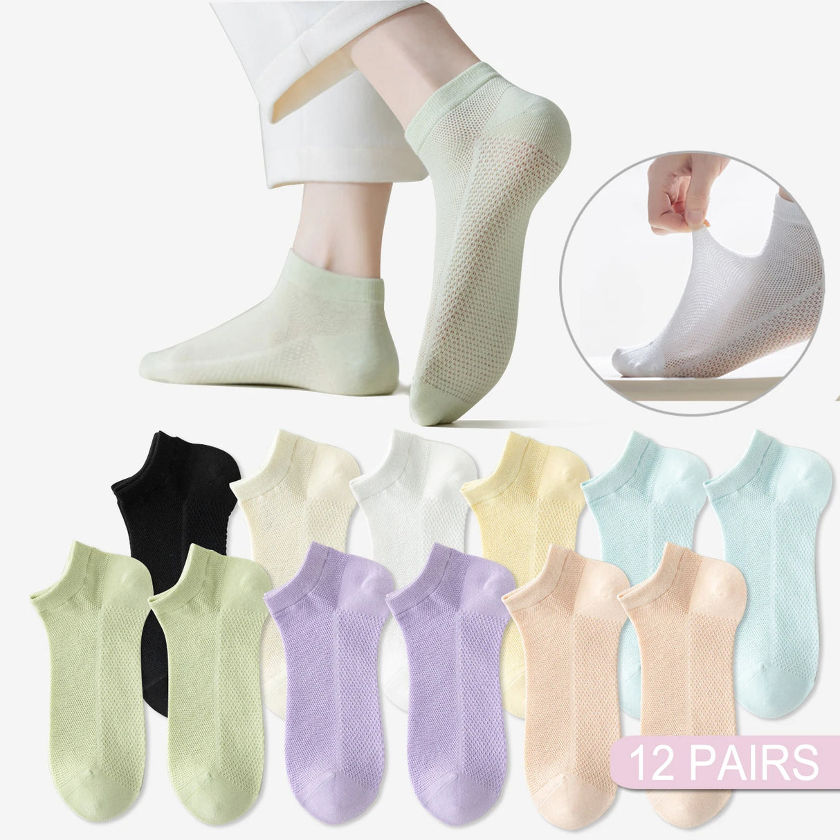 Women Cotton Mesh Socks