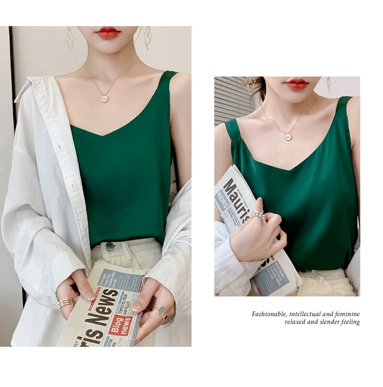 Satin Silk V-Neck Cami