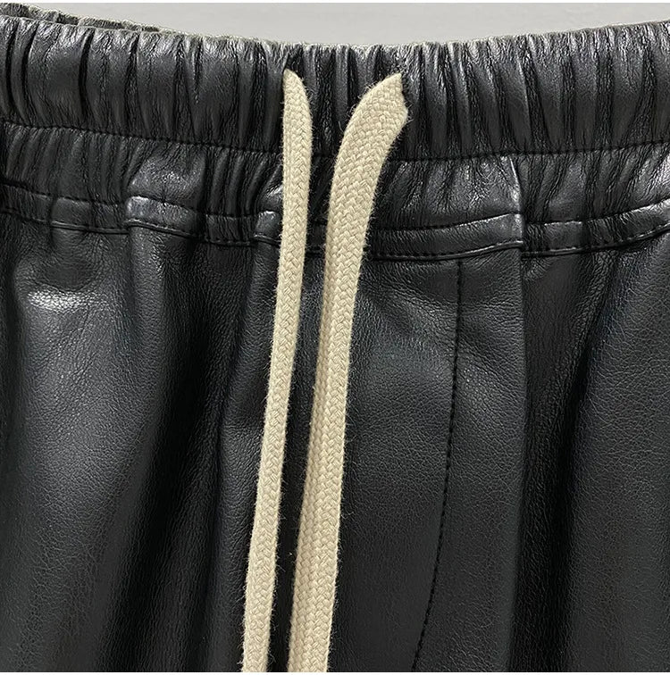 Women's PU Leather Black Shorts