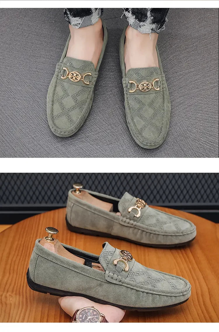 Men Solid Color Big Size Loafers