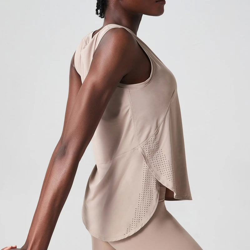 بلوزة رياضية نسائية فضفاضة بدون أكمام