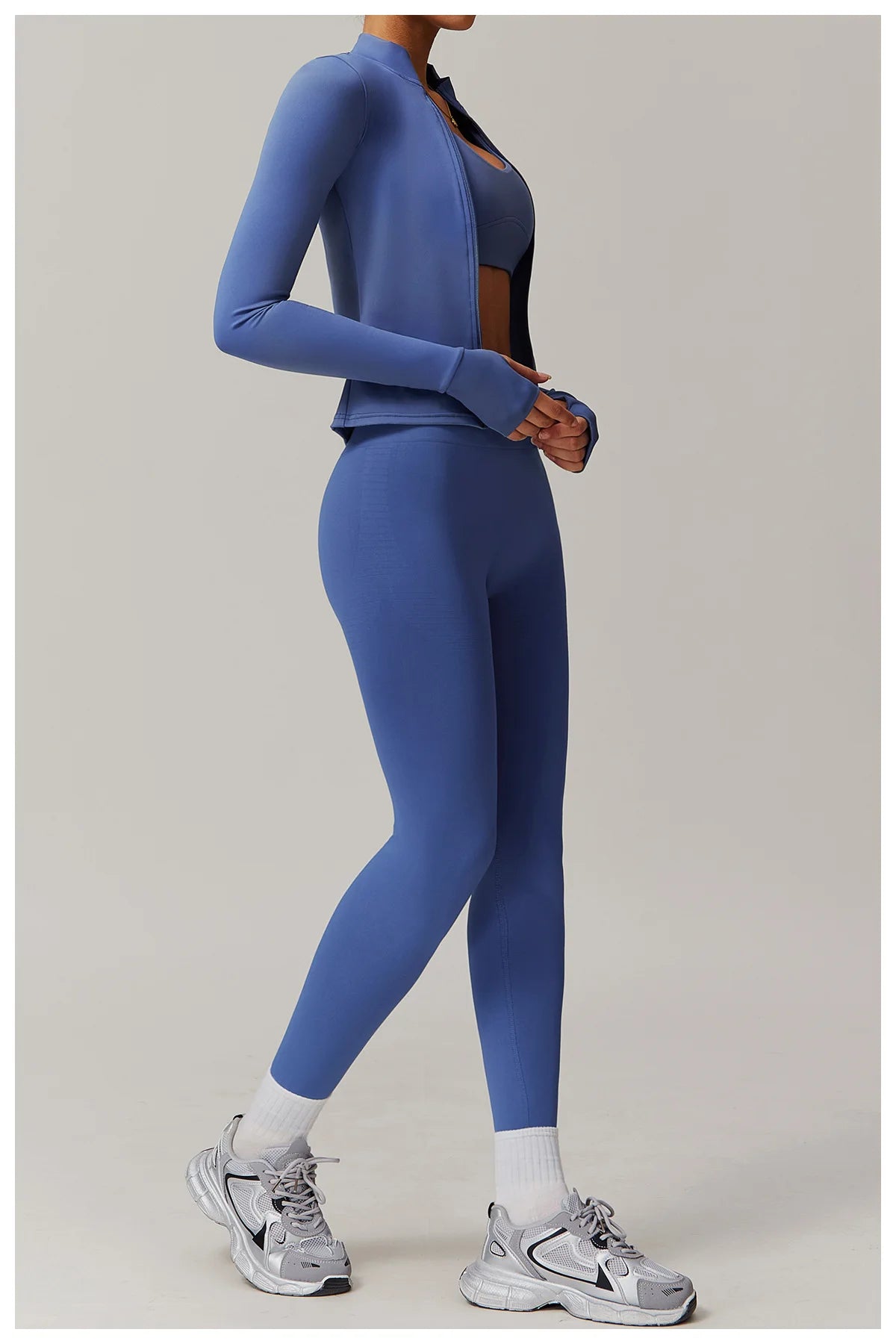 Women's Zip Long Sleeve Yoga Jacket – Slim Fit Gym Training Top