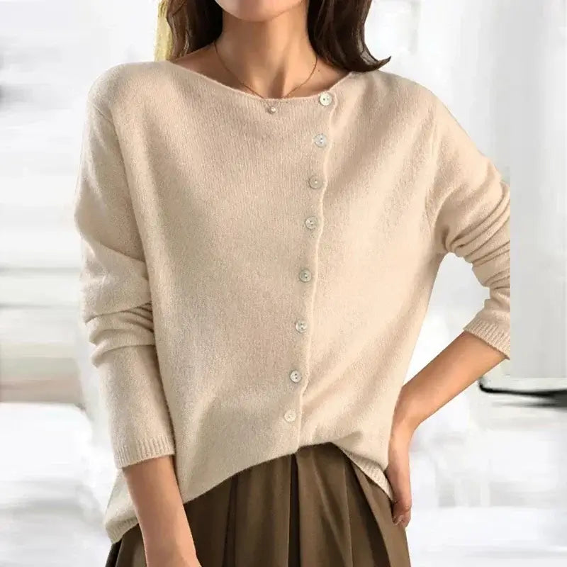 Women Elegant Button Knit Cardigan