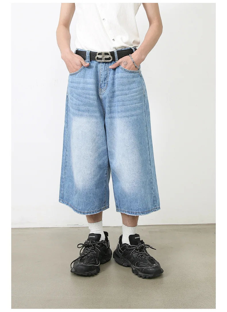 FadeMid™ – Black Retro Loose Shorts (High Waist, Y2K Mid-Length)