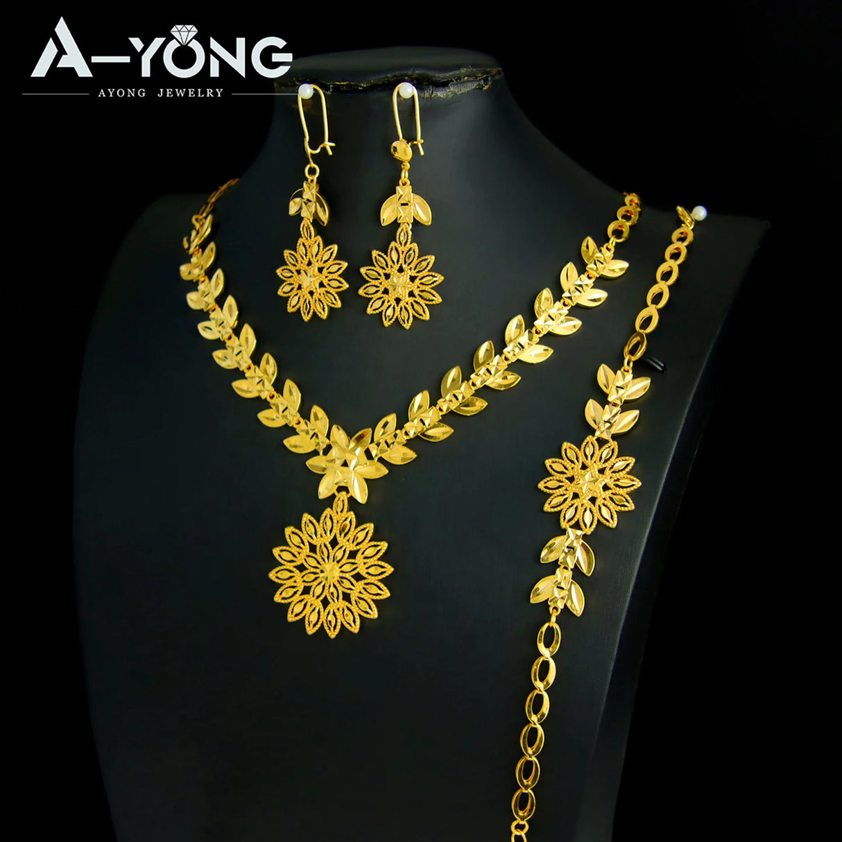 Dubai 21K Gold Plated Bridal Jewelry Set