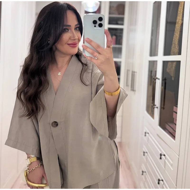 Women's Linen 2 Piece Set