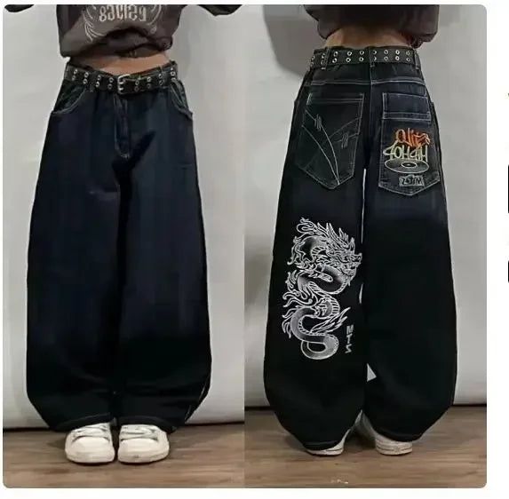 Retro Y2K Straight Baggy Denim Jeans