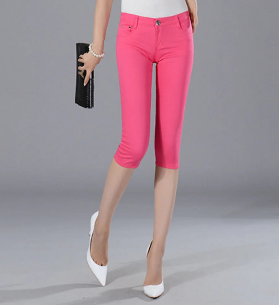 Women Cropped Color Capris