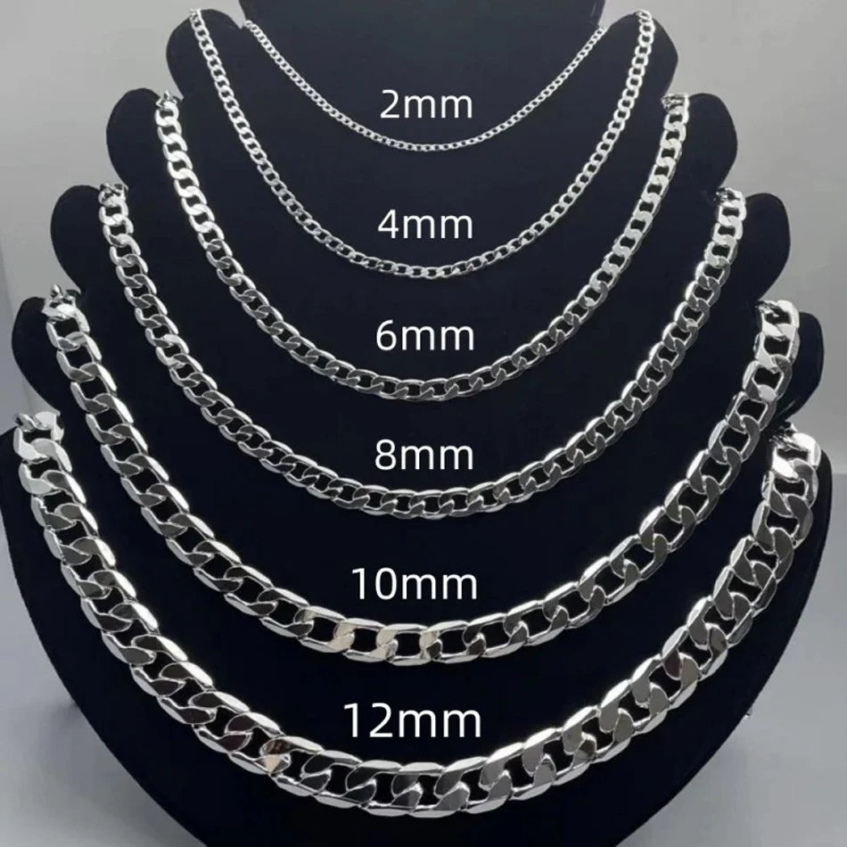 Men's 925 Sterling Silver Chain Necklace