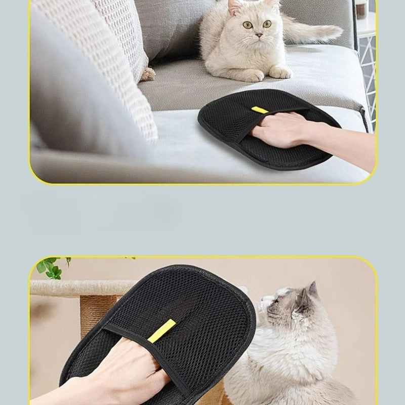 Portable Pet Hair Remover Gloves – Washable Grooming Gloves