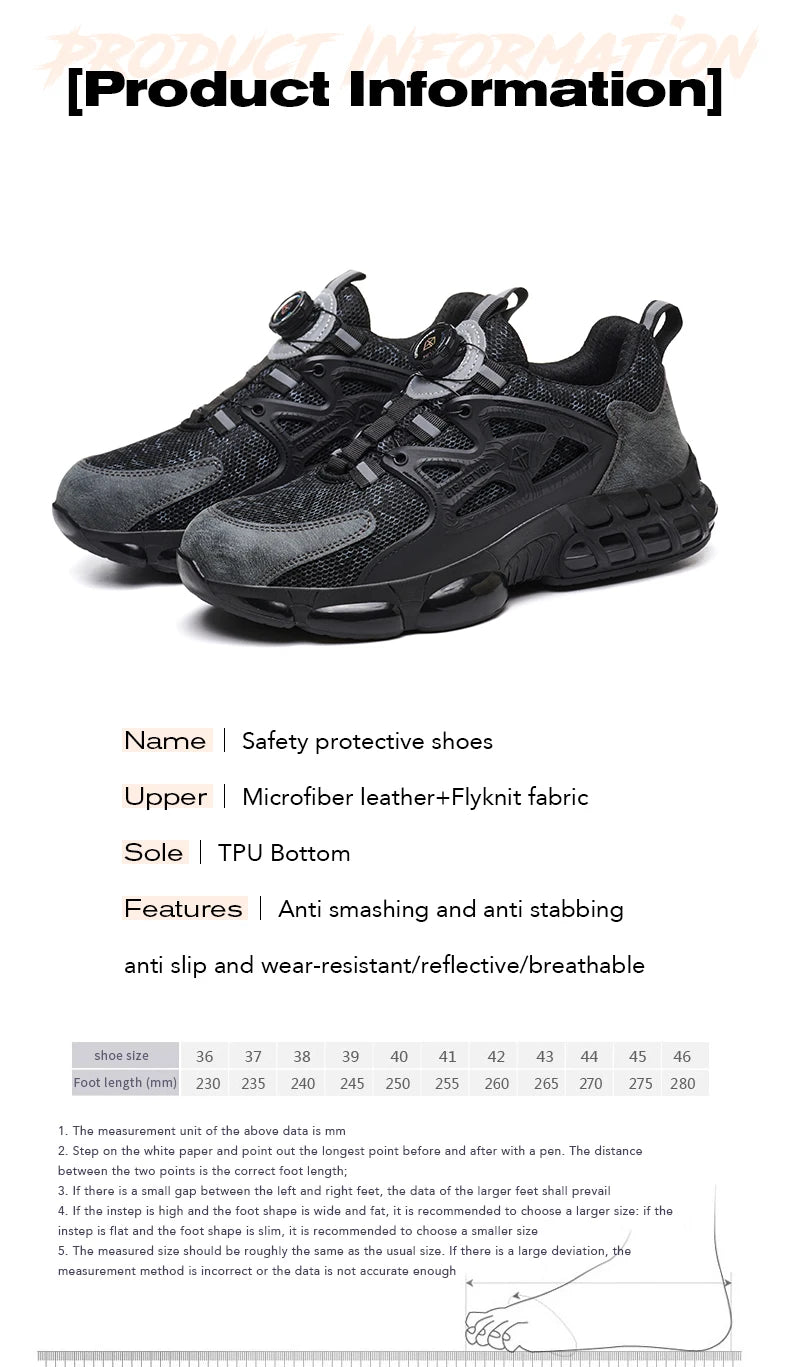 أحذية أمان نسائية برأس فولاذي عاكس