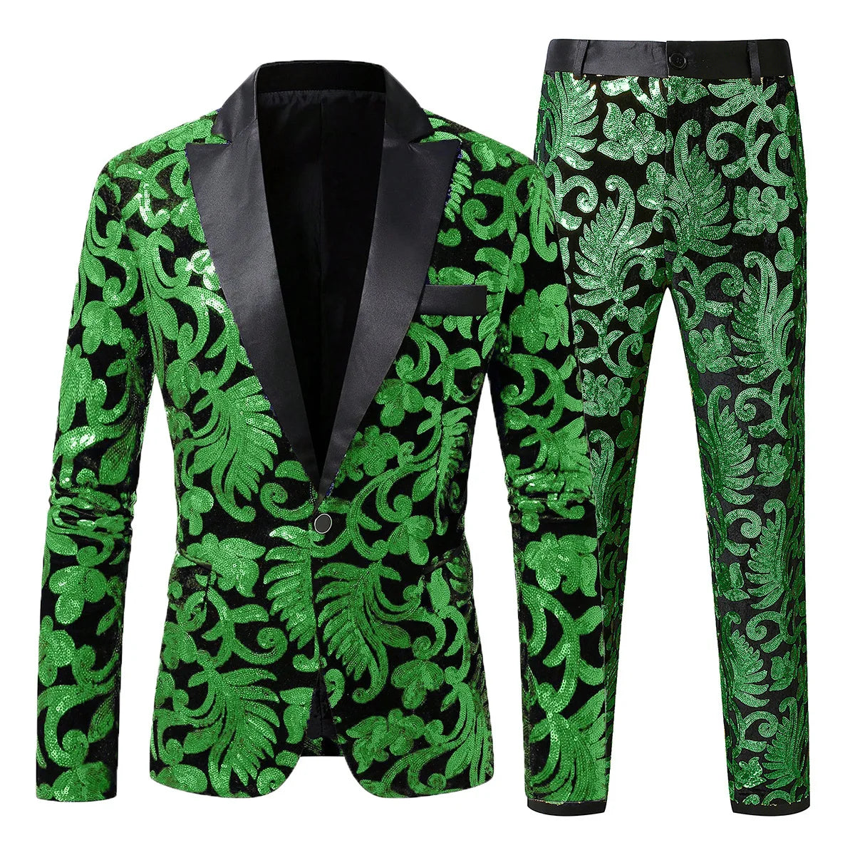 Men Luxury Sequin Party Suit Set