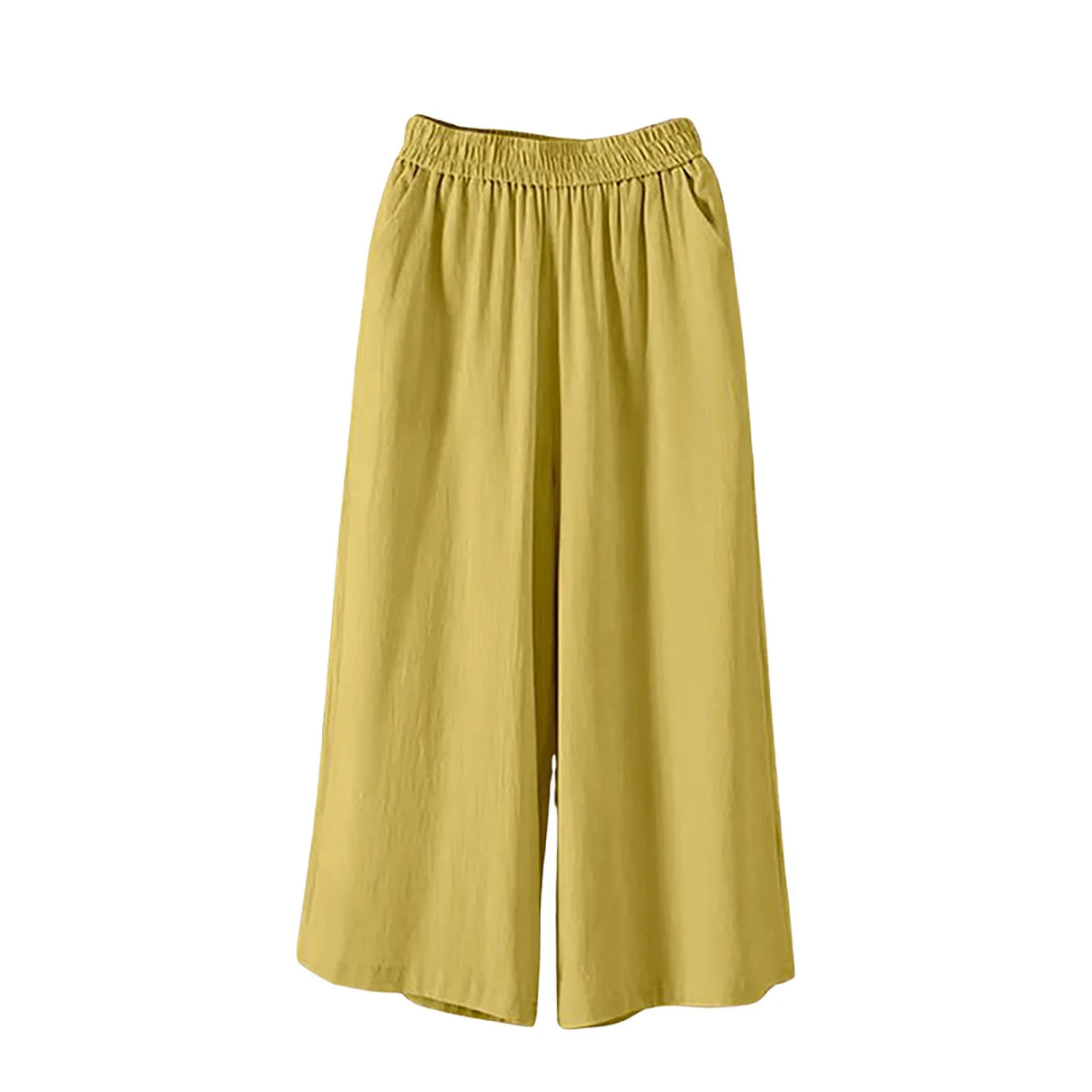 Women Wide Leg Cropped Pants with Pockets