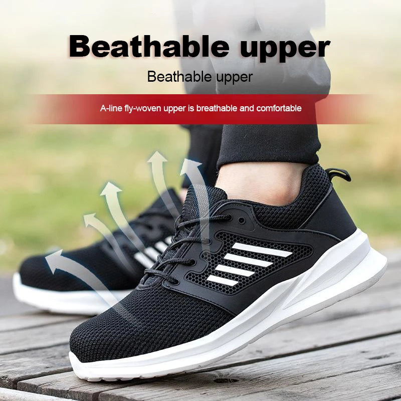 حذاء رياضي رجالي بمقدمة فولاذية غير قابلة للتدمير