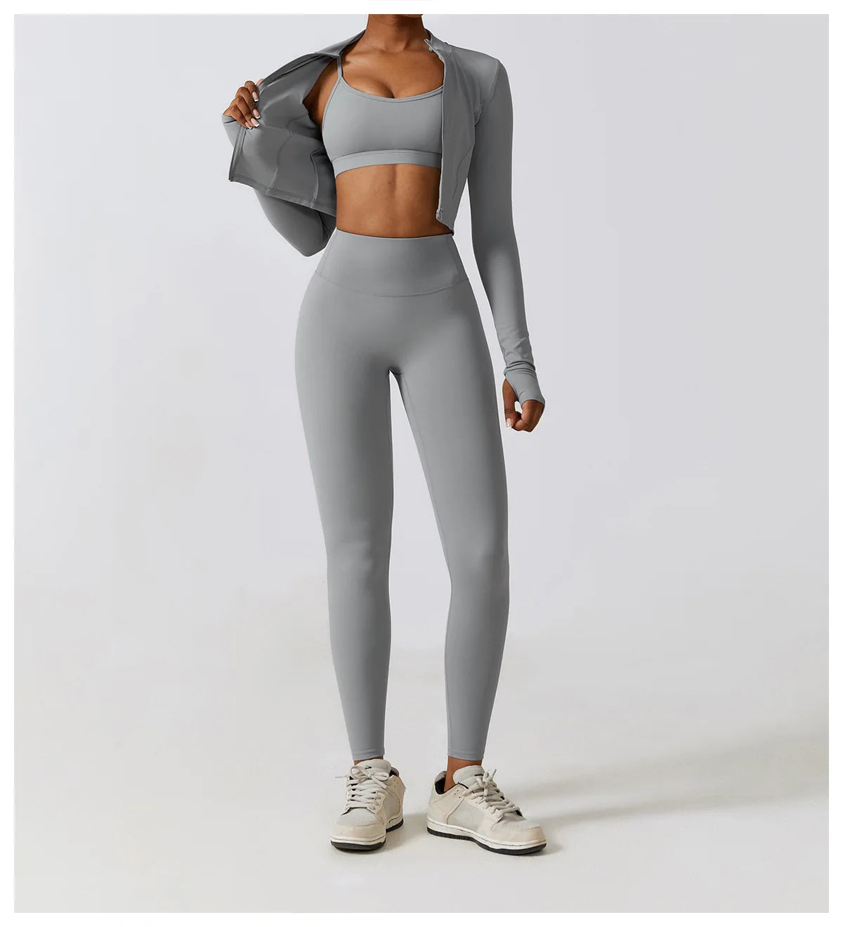 Women's Sexy Zip Long Sleeve Yoga Jacket – Workout Running Cycling Top