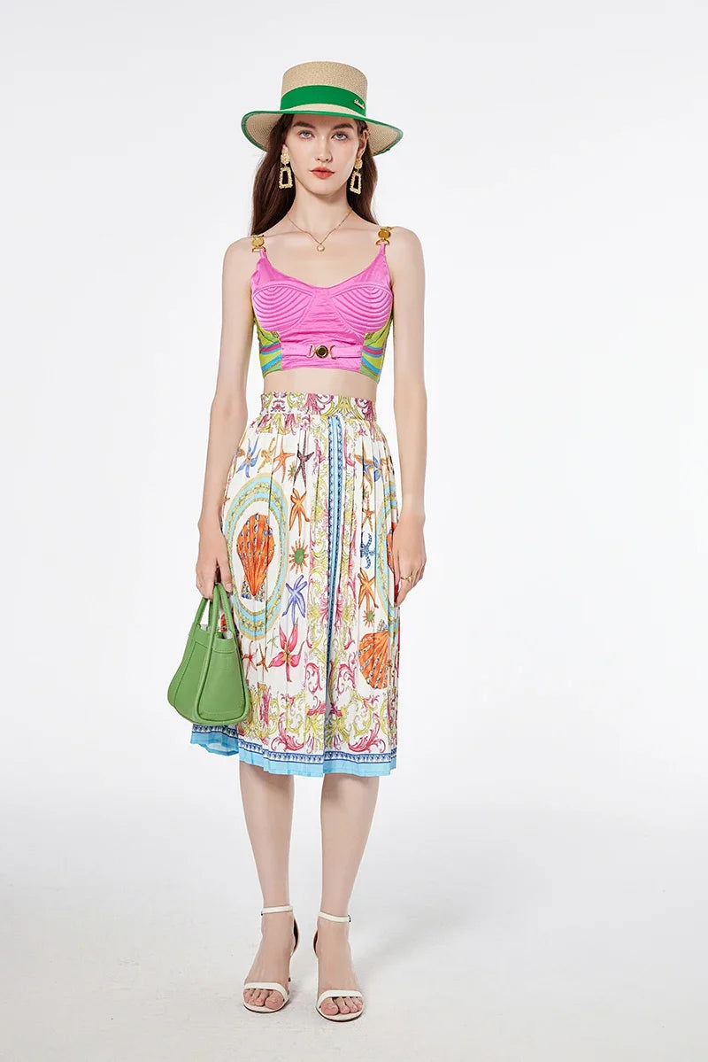 Women's Crop Top & Skirt Set