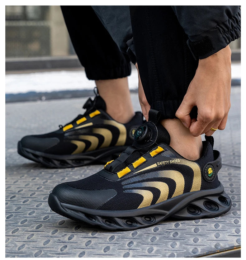 أحذية أمان خفيفة الوزن للرجال مزودة بإبزيم دوار