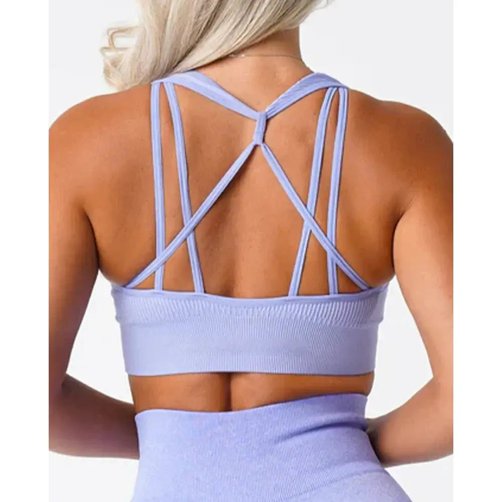 Women Ribbed Galaxy Seamless Sports Bra