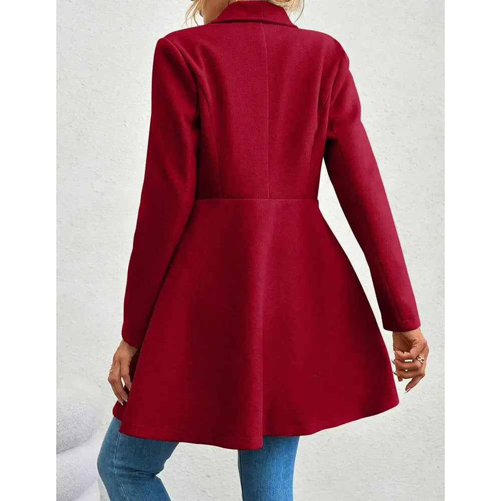 Women Button Lapel Work Coat