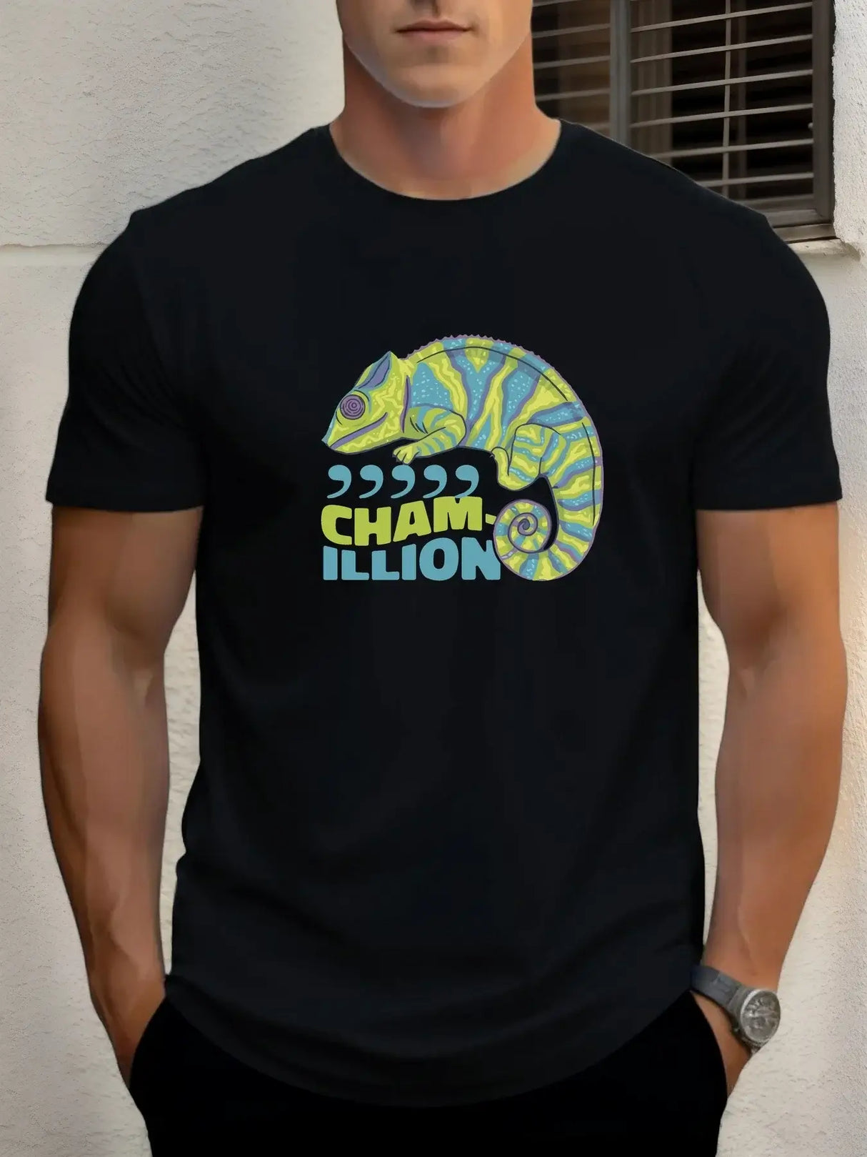 تي شيرت رجالي بأكمام قصيرة