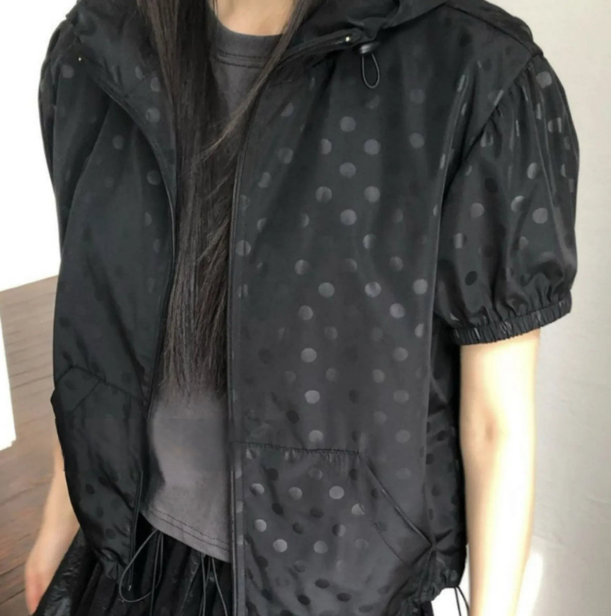 Streetwear Summer Polka Dot Hooded Jacket