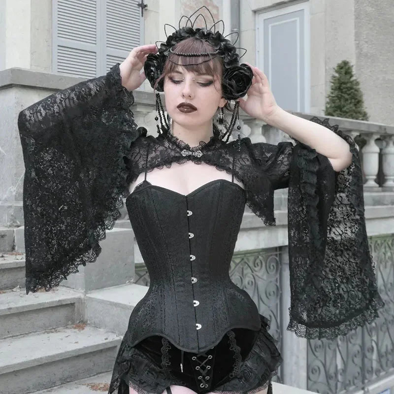 Gothic Black Sheer Bolero Shrug Jacket