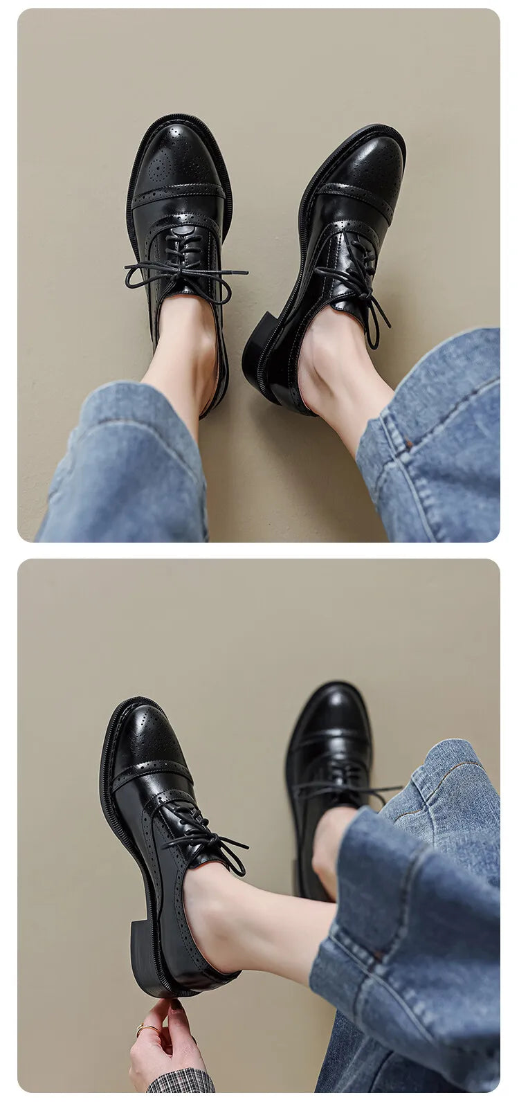 أحذية بروغ جلدية نسائية – 2025