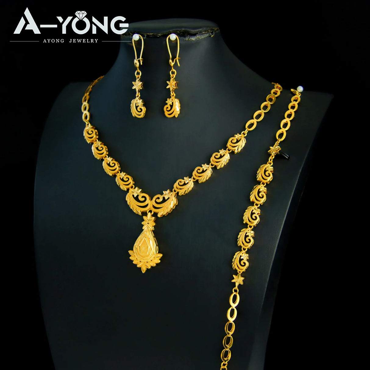 Dubai 21K Gold Plated Bridal Jewelry Set