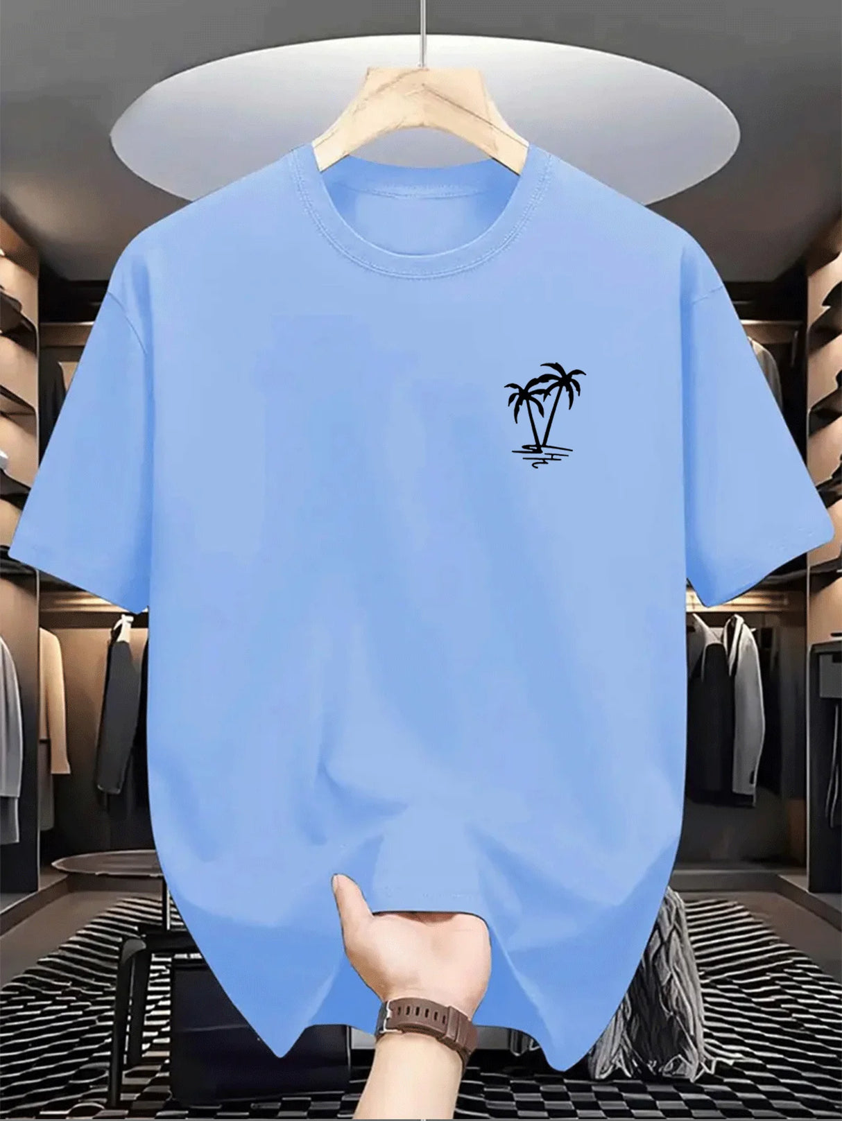 تي شيرت رجالي بطبعة جوز الهند