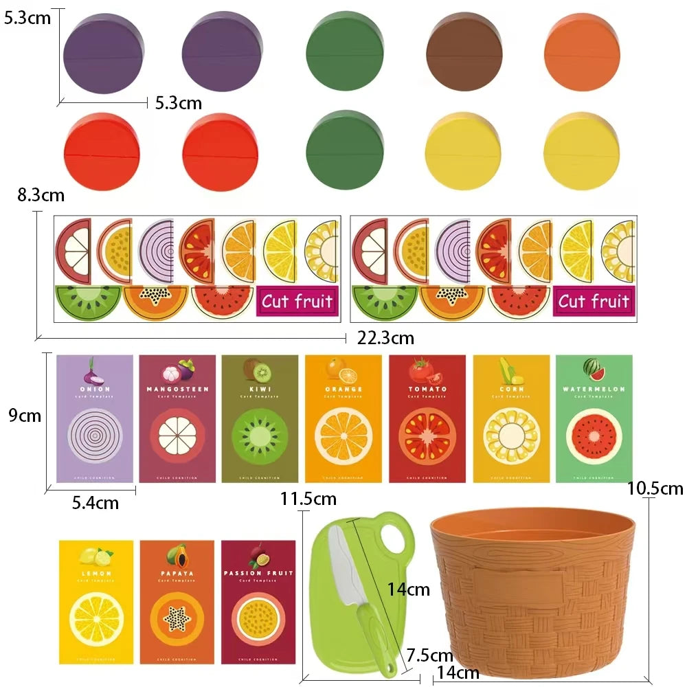 Kids Pretend Play Kitchen Food Basket Set