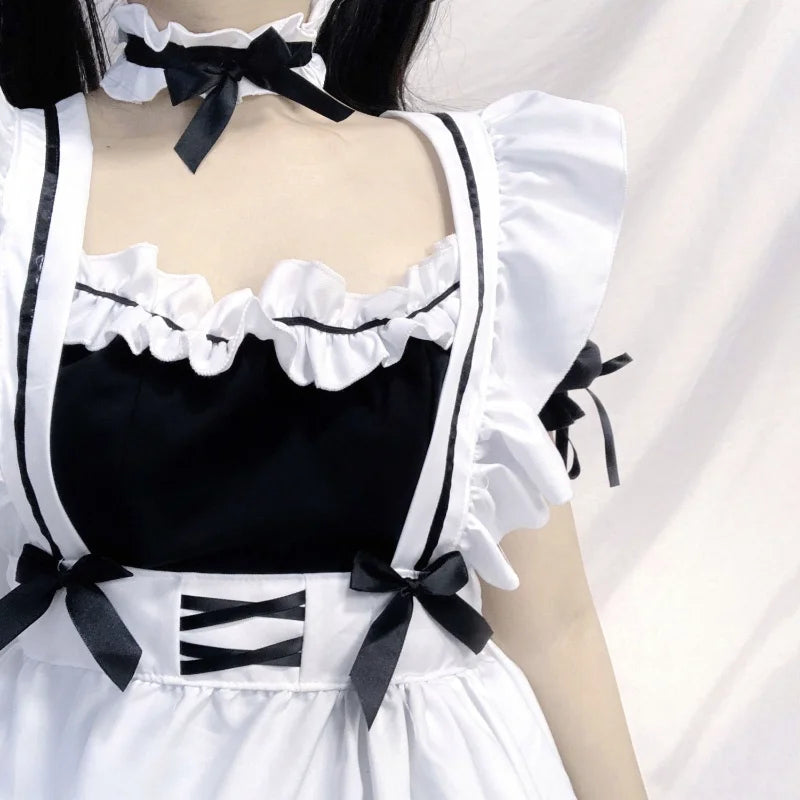 Black White Lolita Maid Costume