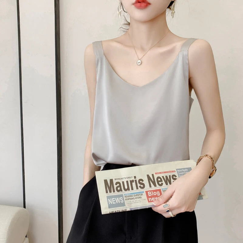 Satin Silk V-Neck Cami