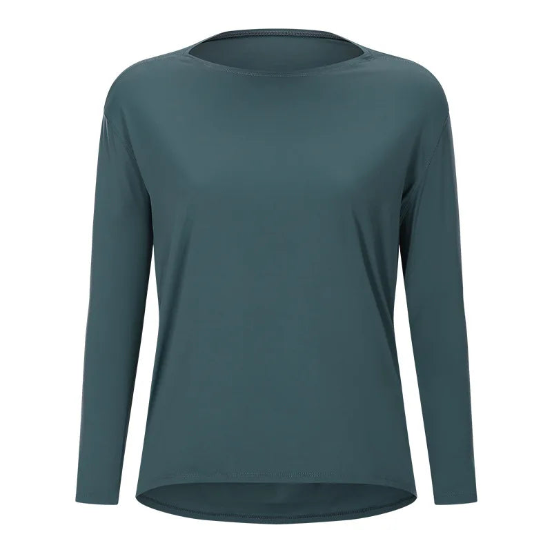 Women's Long Sleeve Yoga Shirt – Quick-Dry Loose Running Training Top