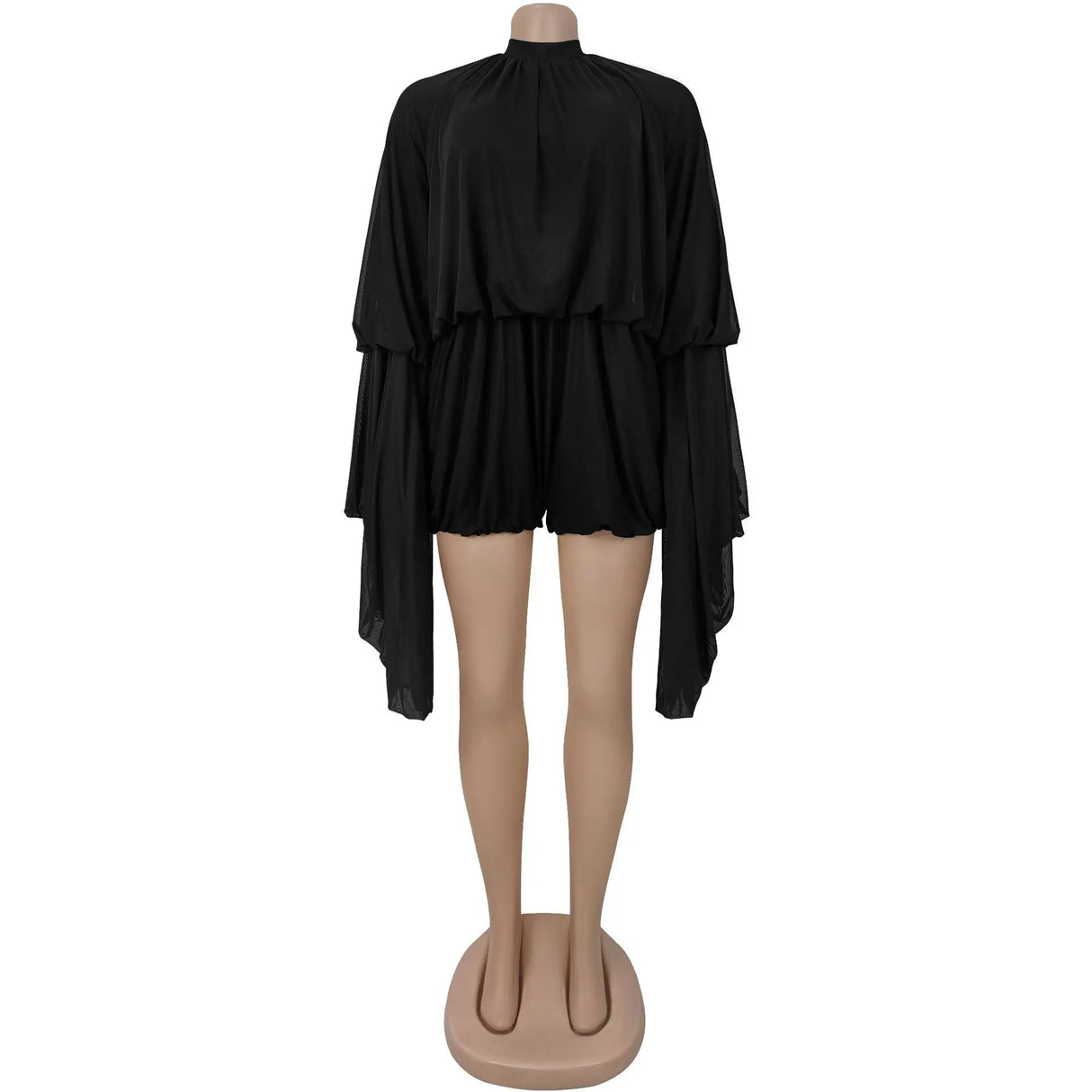 SculptEase™ – جمبسوت ضيق بأكمام واسعة ومكشكشة (مطاطي، أنيق، وملائم للانحناءات)