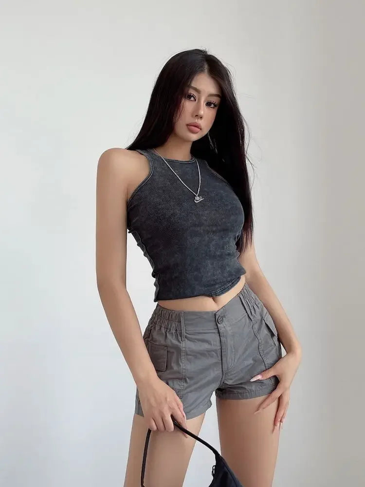 Women's High Waist Cotton Shorts