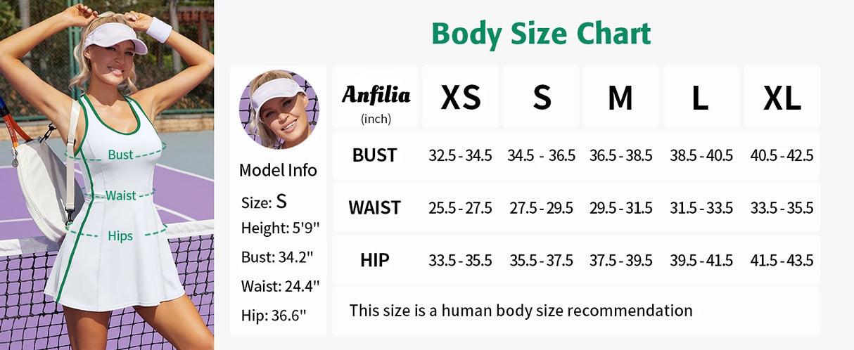 فستان تنس رياضي نسائي برقبة على شكل حرف V
