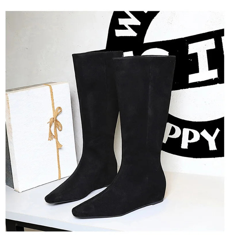 Korean Suede Knee High Boots
