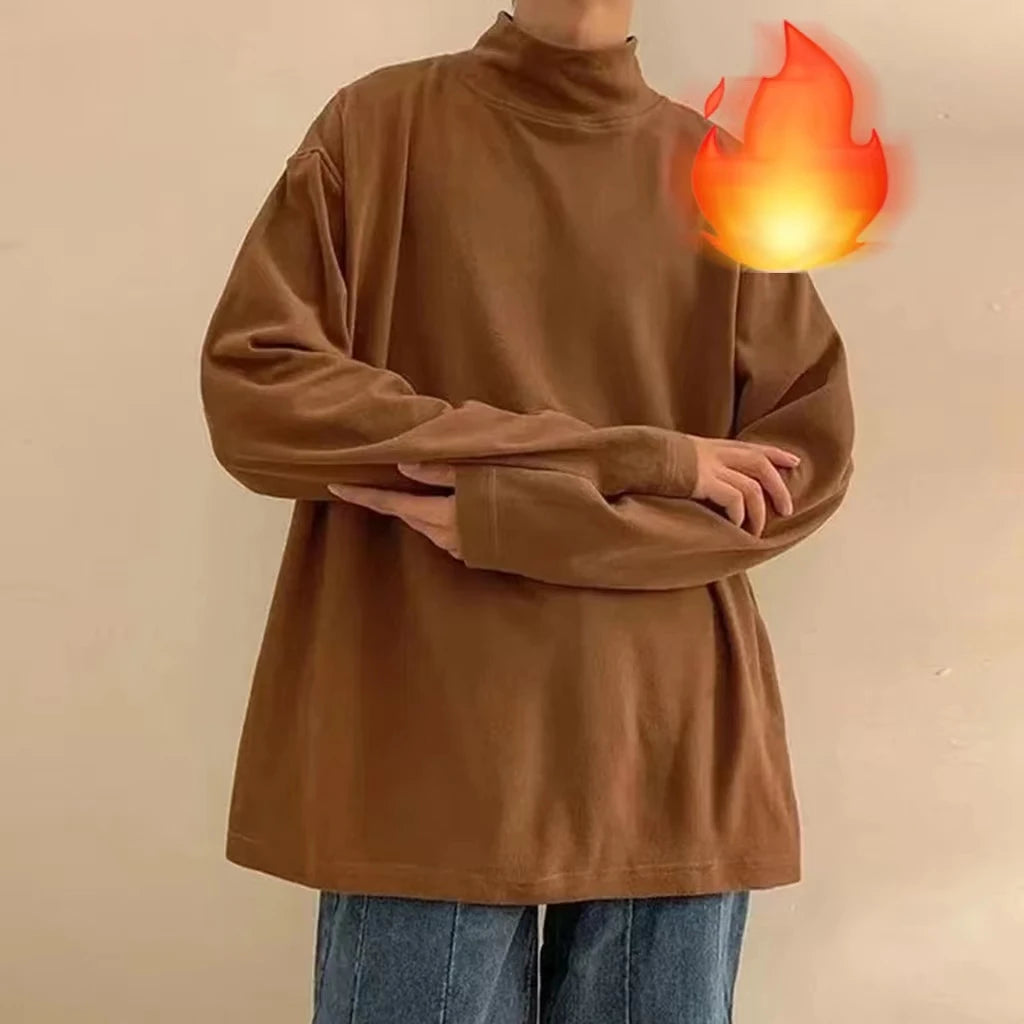 Men Velvet Slim Fit Turtleneck