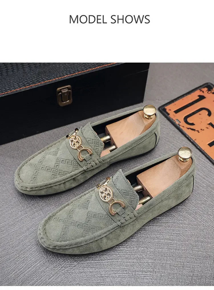Men Solid Color Big Size Loafers