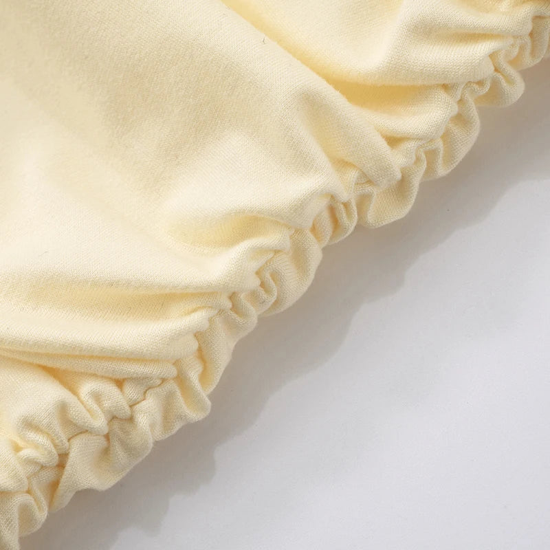 Strapless Pleated Hanging Neck Tank Top