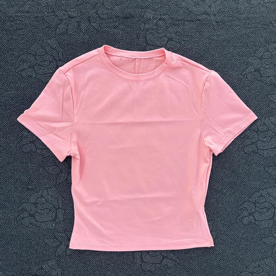 Women's Short Sleeve Yoga Crop Top – Soft Breathable Training Shirt