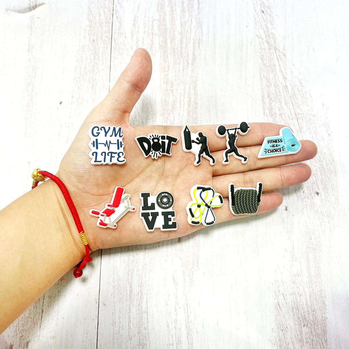 Women Bodybuilding Shoe Charms Fun Set