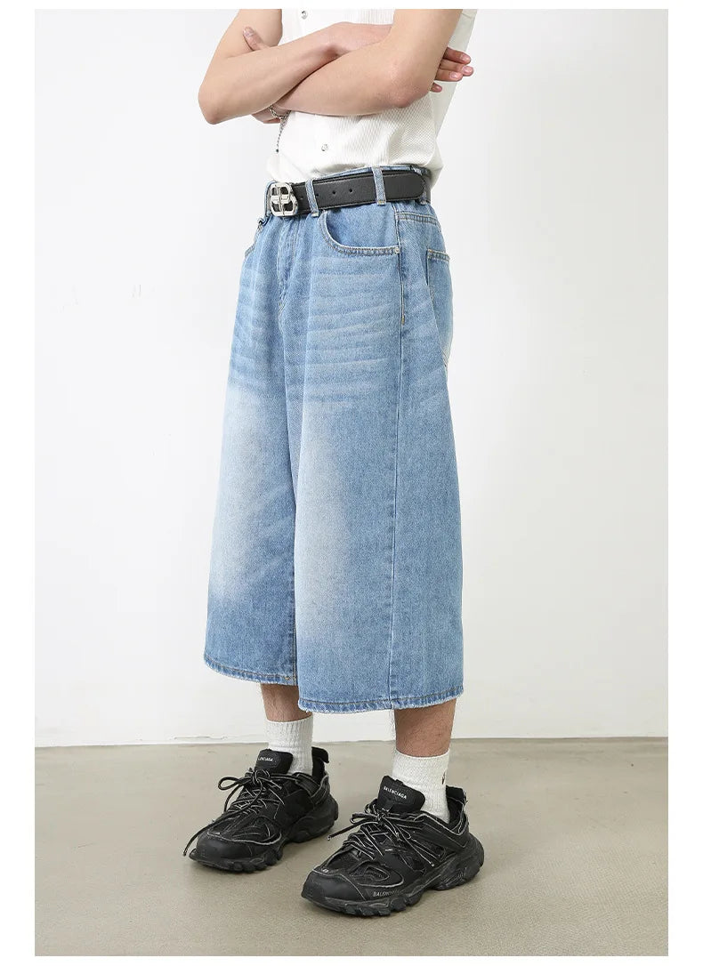 FadeMid™ – Black Retro Loose Shorts (High Waist, Y2K Mid-Length)